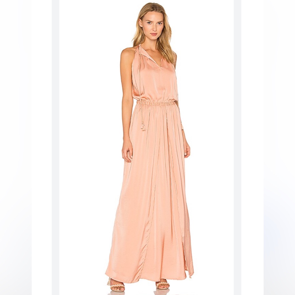 C20 The Jetset Diaries Women's Orange Side-Slit Sleeveless Maxi Dress